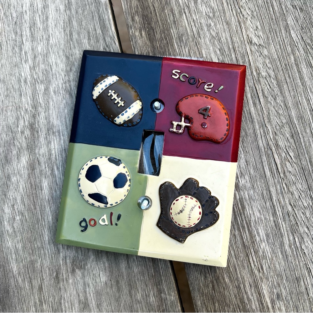 Sports Themed Single Toggle Light Switch Cover Kid's Room Decor Ceramic